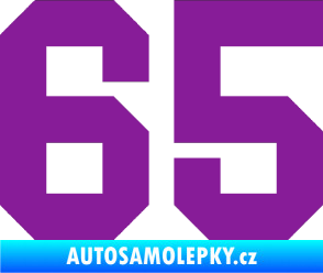 Samolepka Startovní číslo 65 fialová