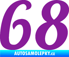 Samolepka Startovní číslo 68 typ 3 fialová