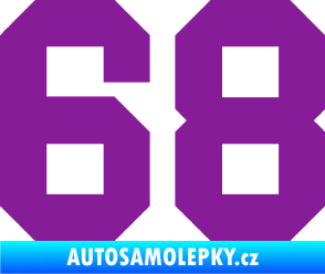 Samolepka Startovní číslo 68 fialová