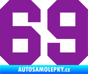 Samolepka Startovní číslo 69 fialová