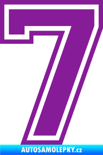 Samolepka Startovní číslo 7 typ 4 fialová