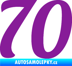 Samolepka Startovní číslo 70 typ 3  fialová