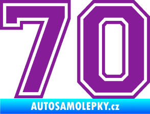 Samolepka Startovní číslo 70 typ 4 fialová