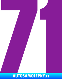 Samolepka Startovní číslo 71 typ 2  fialová