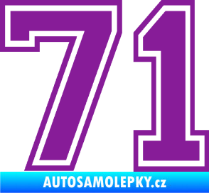 Samolepka Startovní číslo 71 typ 4 fialová