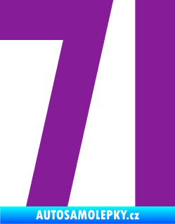 Samolepka Startovní číslo 71 fialová