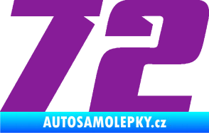 Samolepka Startovní číslo 72 typ 6 fialová