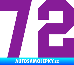 Samolepka Startovní číslo 72 fialová