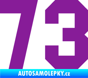 Samolepka Startovní číslo 73 fialová