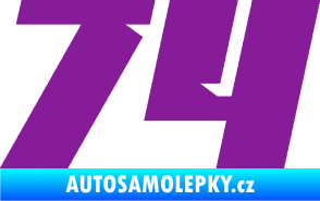 Samolepka Startovní číslo 74 typ 6 fialová