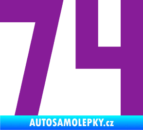 Samolepka Startovní číslo 74 fialová