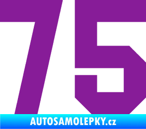 Samolepka Startovní číslo 75 fialová