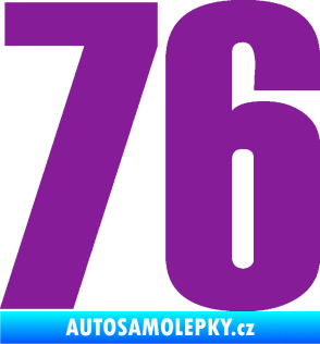 Samolepka Startovní číslo 76 typ 2       fialová