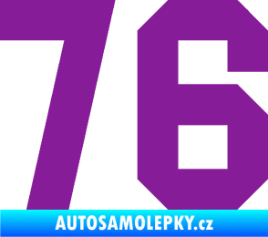 Samolepka Startovní číslo 76 fialová