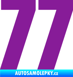 Samolepka Startovní číslo 77 typ 2        fialová