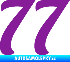 Samolepka Startovní číslo 77 typ 3   fialová