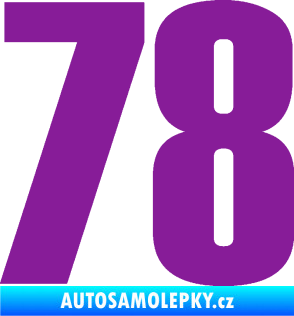 Samolepka Startovní číslo 78 typ 2         fialová