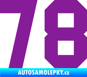 Samolepka Startovní číslo 78 fialová