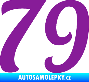 Samolepka Startovní číslo 79 typ 3   fialová