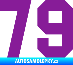 Samolepka Startovní číslo 79 fialová
