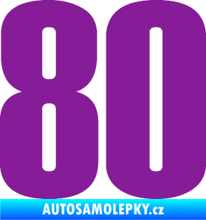 Samolepka Startovní číslo 80 typ 2           fialová