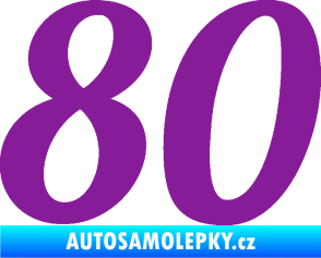 Samolepka Startovní číslo 80 typ 3   fialová