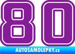 Samolepka Startovní číslo 80 typ 5 fialová