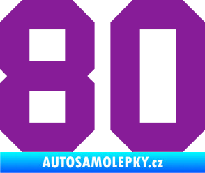 Samolepka Startovní číslo 80 fialová