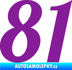 Samolepka Startovní číslo 81 typ 3   fialová
