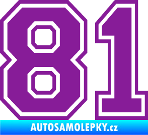 Samolepka Startovní číslo 81 typ 4 fialová