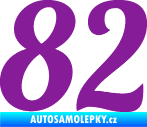 Samolepka Startovní číslo 82 typ 3   fialová