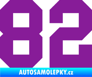 Samolepka Startovní číslo 82 fialová
