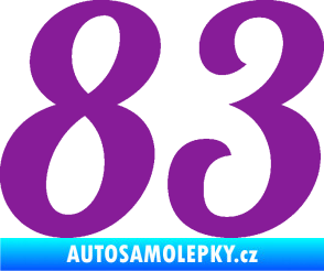 Samolepka Startovní číslo 83 typ 3   fialová