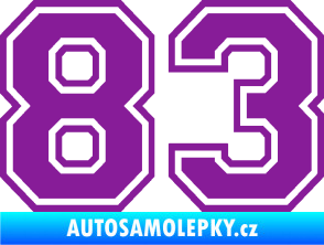 Samolepka Startovní číslo 83 typ 4 fialová