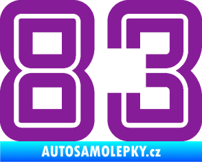 Samolepka Startovní číslo 83 typ 7 fialová