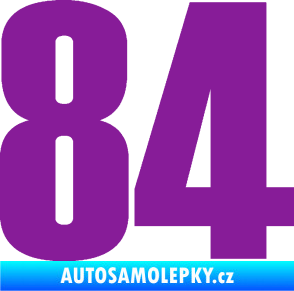 Samolepka Startovní číslo 84 typ 2    fialová