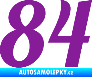Samolepka Startovní číslo 84 typ 3  fialová