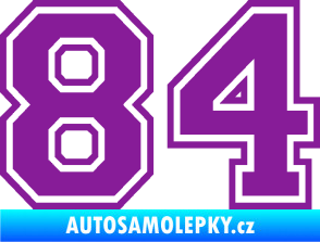Samolepka Startovní číslo 84 typ 4 fialová