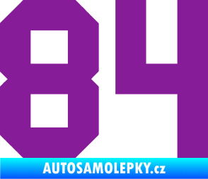 Samolepka Startovní číslo 84 fialová
