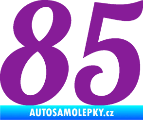 Samolepka Startovní číslo 85 typ 3   fialová