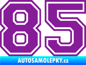 Samolepka Startovní číslo 85 typ 4 fialová