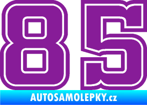 Samolepka Startovní číslo 85 typ 5 fialová