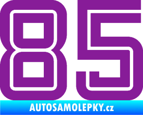 Samolepka Startovní číslo 85 typ 7 fialová