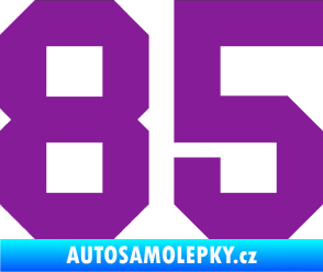 Samolepka Startovní číslo 85 fialová