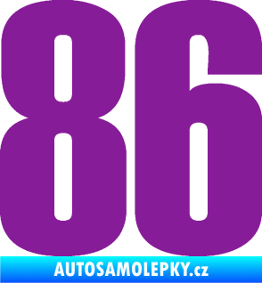 Samolepka Startovní číslo 86 typ 2      fialová