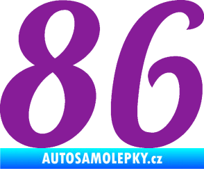Samolepka Startovní číslo 86 typ 3   fialová