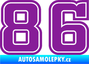 Samolepka Startovní číslo 86 typ 5 fialová
