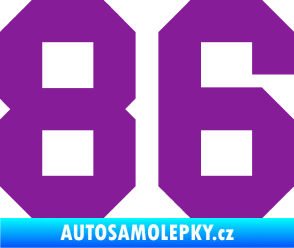 Samolepka Startovní číslo 86 fialová