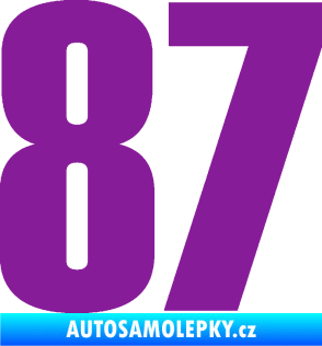 Samolepka Startovní číslo 87 typ 2       fialová