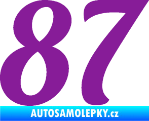 Samolepka Startovní číslo 87 typ 3   fialová